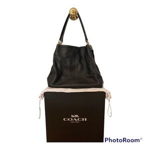 Coach Edie Pebble Leather Shoulder Bag